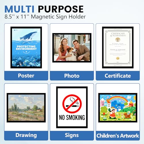 NUITPY 25 Pack Magnetic Sign Holder, 8.5in x 11in Magnetic Paper Holder - size: 8.5in x 11in-25Pack