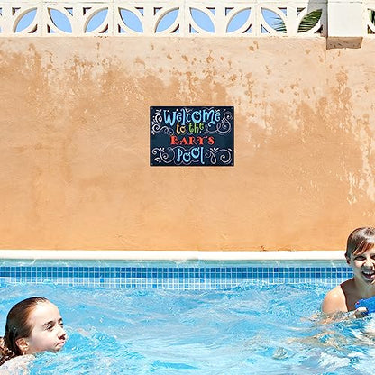 Custom Pool Sign, Welcome to The Pool, Fun Colors, Christmas Gift Dad - color: D203, size: 10x14