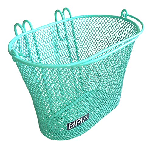 Basket with Hooks, Front, Removable, Wire mesh Small, Kids Bicycle Basket - color: Green