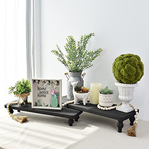Ikee Design 2 Pcs Set Wooden Display Riser, Cupcake Dessert Display Riser - color: Black