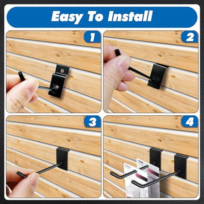 Slatwall Hooks 200Pcs - 4/6/8 Inch Slatwall Accessories - Hanging Hooks & Hangers for Garage, Shop, Retail Display