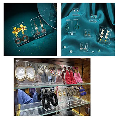 PH PandaHall 10pcs Acrylic Earring Holder Single Pair L-Shape Jewelry Displays Stand Earring Organizer for Jewelry Dangling Slant Back Display Props Show Retail Store Marketing 1.3x1.7x3 Inch