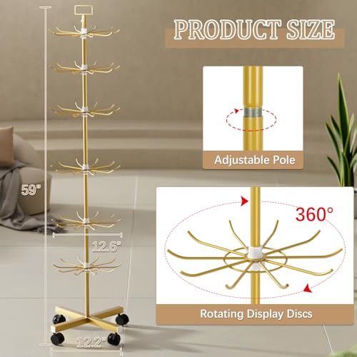 6 Tier Retail Display Stand Store Display Rack, Gold - color: 6 Tier Gold