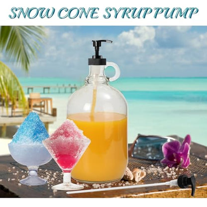 Gallon Pump Dispenser, Fits Most 1 Gallon Jugs and Containers 38/400 Snow Cone Syrup Pump Lid Top Replacement for Sanitizer, Lotion, Shampoo, Conditioner (Balck - 6 Pack) - color: Balck-6pcs