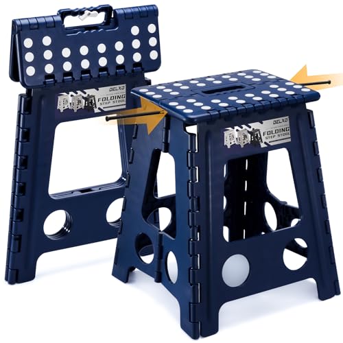 Delxo 16 Inch Folding Step Stool,Foldable Step Stool for Adults Blue - color: Royal Blue, size: 16 Inch