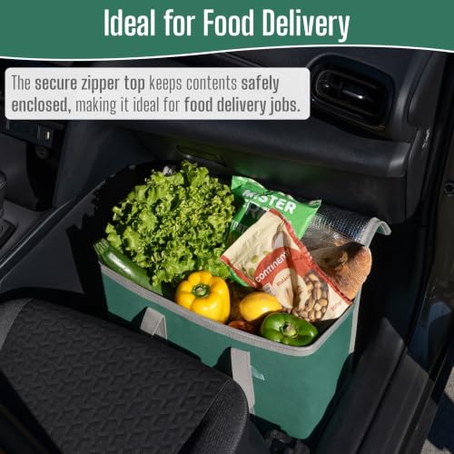 VENO 3 Pack Cooler Bag Insulated Grocery Bags for Food Delivery Heavy Duty - color: Dark Green, size: 3 Pack