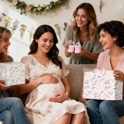 WERNNSAI Baby Wrapping Paper Girl - 16.4 ft Baby Shower Wrapping Paper - color: Girl Baby Floral