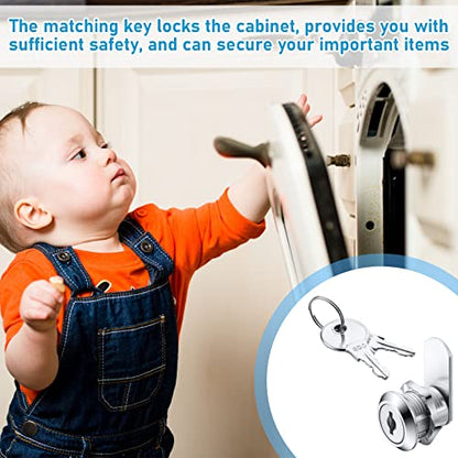 Kenning 24 Sets 5/8'' Fits on 0.4'' Max Cabinet Locks with Keys - size: 1-5/8 Inch