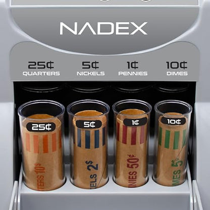 Nadex S180 Digital Coin Sorter and Counter – Displays Total and Denomination Values, Silver