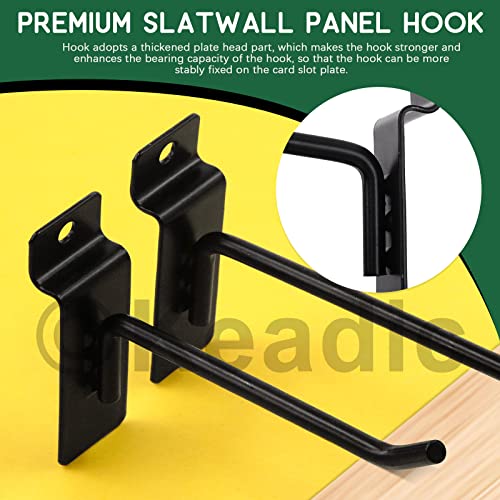 Keadic 20Pcs 6” Slatwall Hooks Set Heavy Duty Slat Wall Shelf Brackets Hanging Hook Pegboard Gridwall Panel Hook for Garage Shop Retail Display and Organization (Black)