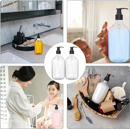10 Ounce Clear Plastic Pump Bottle Dispenser for Essential Oil Lotion 6Pcs - size: 10 Ounce (Pack of 6)