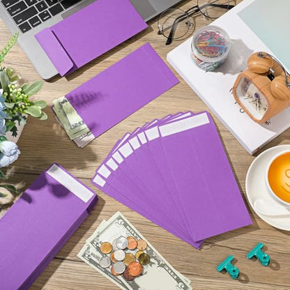 Fulmoon 500 Pcs Cash Envelopes Bulk,Purple - color: Purple