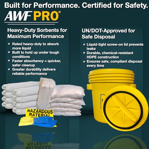 AWF PRO 30 Gallon Oil Only Spill Kit, 81 Pieces - size: Oil Only Spill Kit