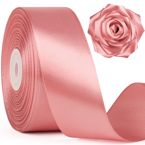 Mauproy Dusty Rose Satin Ribbon, 1-1/2 Inch, 50 Yards - color: Dusty Rose
