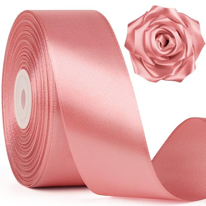 Mauproy Dusty Rose Satin Ribbon, 1-1/2 Inch, 50 Yards - color: Dusty Rose
