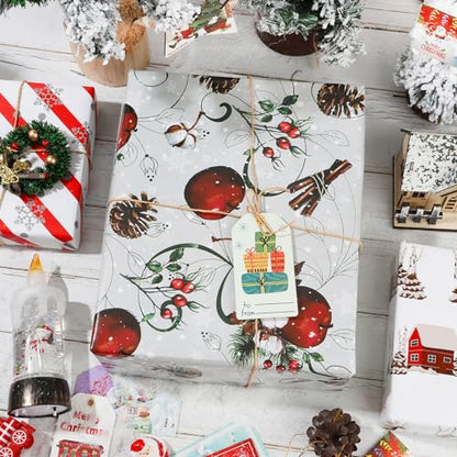Dtiafu White Christmas Wrapping Paper 4 Watercolor Holiday Style Gift Wrap Paper Bulk for Xmas Birthday, 20 X 28 Inches, Folded Flat (8 Sheet) - color: Funny