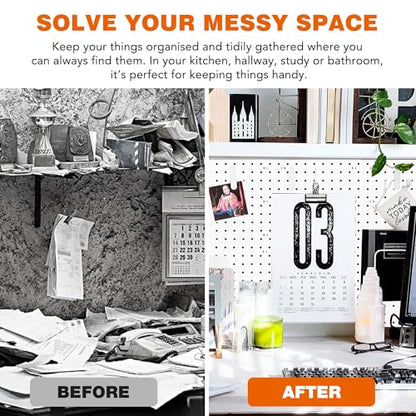 6Pcs Pegboard, Peg Board, Pegboard Wall Organizer, Mount Display Pegboard Kits fit Pegboard Storage, Small Pegboard for Craft Room Garage Kitchen, Peg boards for Walls - White Pegboards Panels