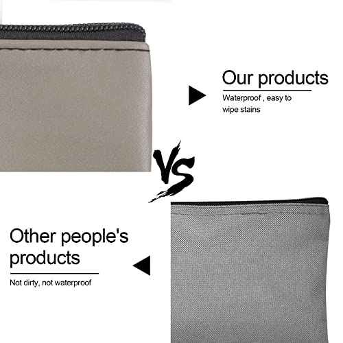 2 Pieces Money Bags with Zipper, 11x6.1 inch Money Pouch, Bank Bag, Cash Bag, Check Wallet, Cosmetics(Gray) - color: Grey, size: 2 Pieces