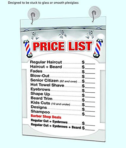 4 Pack Sign Holder with Suction Cup Hooks 11 x 14 Double Sided Clear Acrylic Sign Sleeve Glass Wall or Window Mount for Pricing and Itineraries in Libraries and Reception Areas by Marketing Holders - size: 4