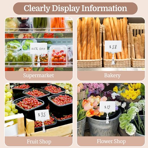 8pc 5.8 x 4.1” Chalkboard Sign with Clips, Double Sided Swivel Holder Clips - color: 8 5.8 x 4.1" White Clips