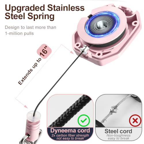 Oaridey 2 Pack Retractable Lanyards for ID Badges Holder, Safety Breakaway - color: 2 Packs-pink