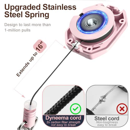 Oaridey 2 Pack Retractable Lanyards for ID Badges Holder, Safety Breakaway - color: 2 Packs-pink