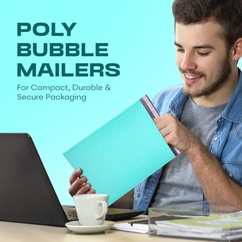 Teal Bubble Mailers 4x8, Self Seal Poly Padded Envelopes #000, 500 Pack - color: Teal, size: 4"x8" / 500 Pack