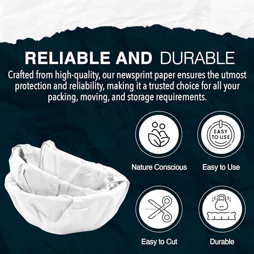 Purple Papers White Bulk Packing Paper | 1600 sheets | 27" x 17" | 50 lbs | Sheets for Moving - Newsprint Paper - Must Have in Your Moving Supplies | Newsprint Papers | Packaging Paper - size: 27x17 (1600 Sheets)