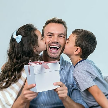Gift Box with Lid for present,12pcs,Collapsible, 6"×6"×6" - color: White & Black, size: 6 x 6 x 6 Inch