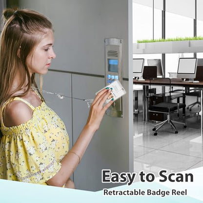Lanyards for Id Badges Stainless Steel Lanyard with 2 Waterproof ID Holders - color: Silver