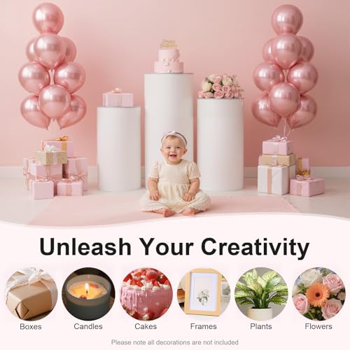 Cylinder Pedestal Stands for Party, 3Pcs White Cylinder Stands 24"-35" Tall, Cake Stand for Wedding Birthday Party Display, Heavy Duty PVC Acrylic Pillars 13"-15.8" Diameter