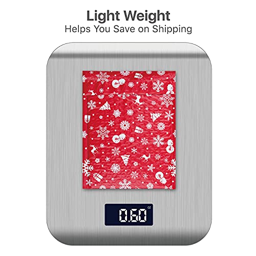 Fosmon #0 Christmas Poly Bubble Mailer 6.5 x 10 inches (25 Pack), Lightweight Water/Dust/Shock/Tear Resistant Padded Shipping Envelopes - Xmas Red White Snow - color: Christmas, size: 25 Pack