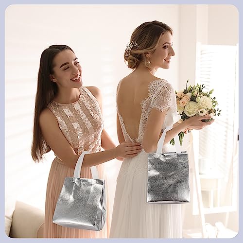 Eccliy 80 Pcs Reusable Gift Bags, Medium, Silver - color: Silver, size: Medium