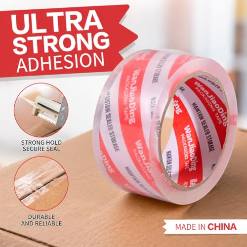 Packing Tape Refills, Clear, Packaging Tape Heavy Duty Designed for Moving, Shipping and Packing, Mailing,1.88" x 60 yds, 4 Roll