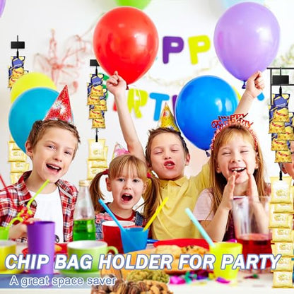 Hanging Chip Clip Strips for Merchandising with Hooks, 32 inch Chip Display Rack Stand 48 Clips Potato Chip Bag Holder with Label Headers Metal Retail Display Rack for Snack Candy 4 Pcs Black - size: 4Pcs-Black