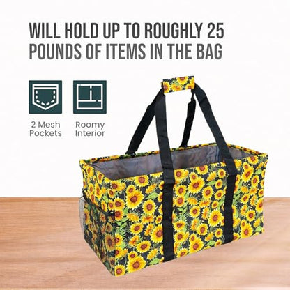 Extra Large Utility Tote Bag - Oversized Collapsible Beach Bag - Sunflower - color: Sunflower