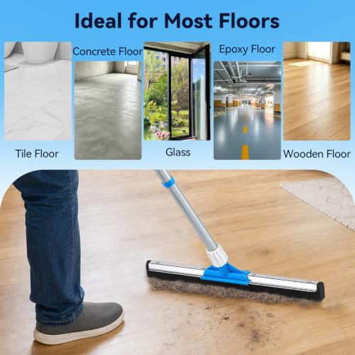 YONILL Floor Squeegee for Concrete and Tile Floor with 50" Long Handle