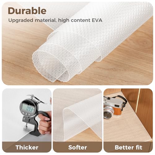 100% EVA Shelf Liner Waterproof Non Adhesive, 10" x 240", Clear - color: Clear, size: 10"W x 240"L