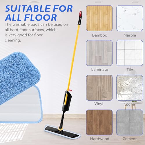 Replacement Microfiber Pad Fit for Rubbermaid Commercial 18 Inch and 17 Inch Mop - 10 Pack Wet & Dry Commercial Cleaning Reusable Refills Fit for Any Microfiber Flat Mop 18" 17" - Trapezium - color: 18 Inch-10pack-blue-new
