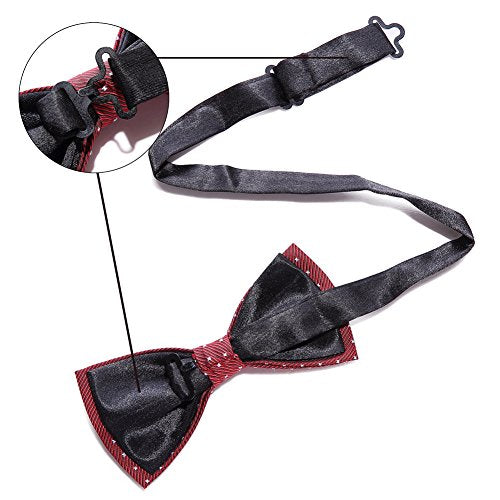 AUSKY 8 PACKS Elegant Adjustable Pre-tied Bow Ties for Men Boys (1&4&5&6&8 Pack for option) - color: K