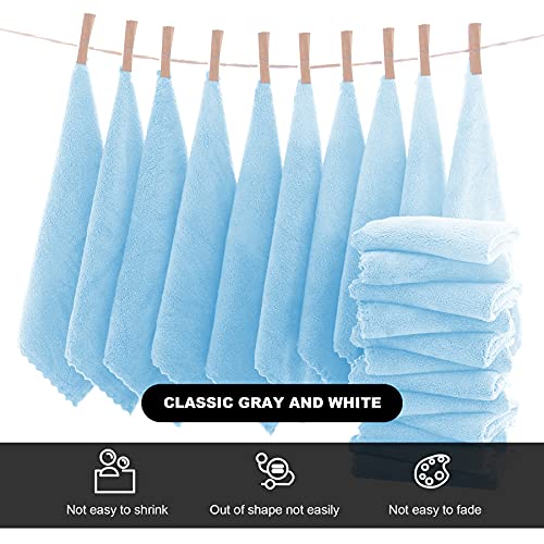 MOONQUEEN Microfiber Facial Cloths Fast Drying Washcloth 12 Pack - Premium Soft Makeup Remover Cloths - Aquamarine - color: Aquamarine, size: 12x12 Inch (Pack of 12)