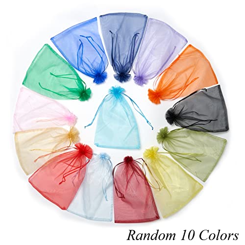 FOCCIUP 25 PCS 8x12 Inches Organza Bags With Drawstring Candy Bags Mesh Pouches for Party Wedding Presents Gift - color: Multi