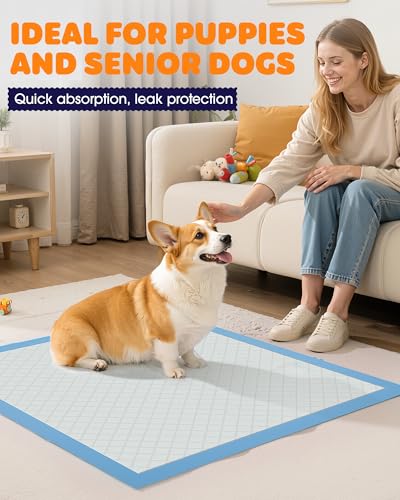 Powools Puppy Pads, 34 x 28 in, Super Absorbent, Spill-Proof, 100 Packs - size: 34" × 28" - 100 Packs