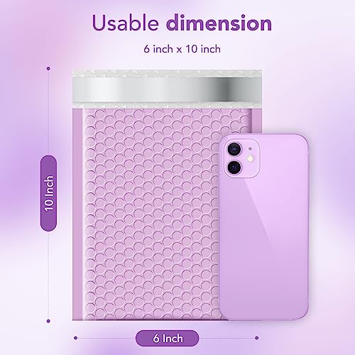 Metronic Bubble Mailers 6x10 Inch 100 Pack Lavender Padded Envelopes - color: Lavender Purple, size: 6x10" 100 pc