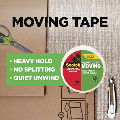 Scotch Heavy Duty Moving Tape, 1.88 in x 54.6 yd, 2 Disp. Rolls - style: 2 Tape Rolls + Handheld Dispenser