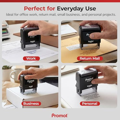 Promot 4-Line Custom Stamp- Personalized Name & Address Stamp (Medium) - size: Medium