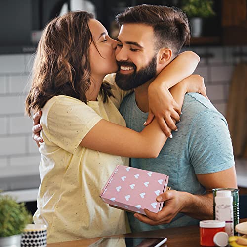 Green Recyclable Cardboard Small Gift Mailer Boxes for Shipping Packaging Craft Mother's Day Gifts Giving Products (Pink, 7.2 x 5.2 x 2 Inch) - color: Pink, size: 7.2 x 5.2 x 2 Inch