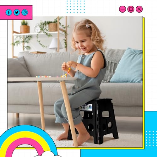 Delxo Folding Step Stool 13 inch 2 Pack,300 Lbs Step Stool for Kids&Adults - color: Black, size: 13 Inch-2 Pack
