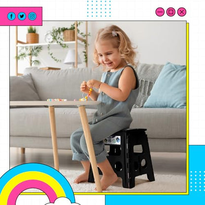 Delxo Folding Step Stool 13 inch 2 Pack,300 Lbs Step Stool for Kids&Adults - color: Black, size: 13 Inch-2 Pack