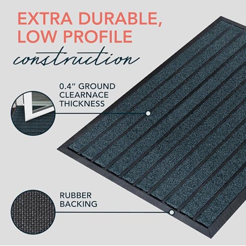 ubdyo Extra Durable Door Mat Outside Entrance (36" x 24", Bright Blue) - color: Bright Blue, size: 36" x 24" (Rectangular)